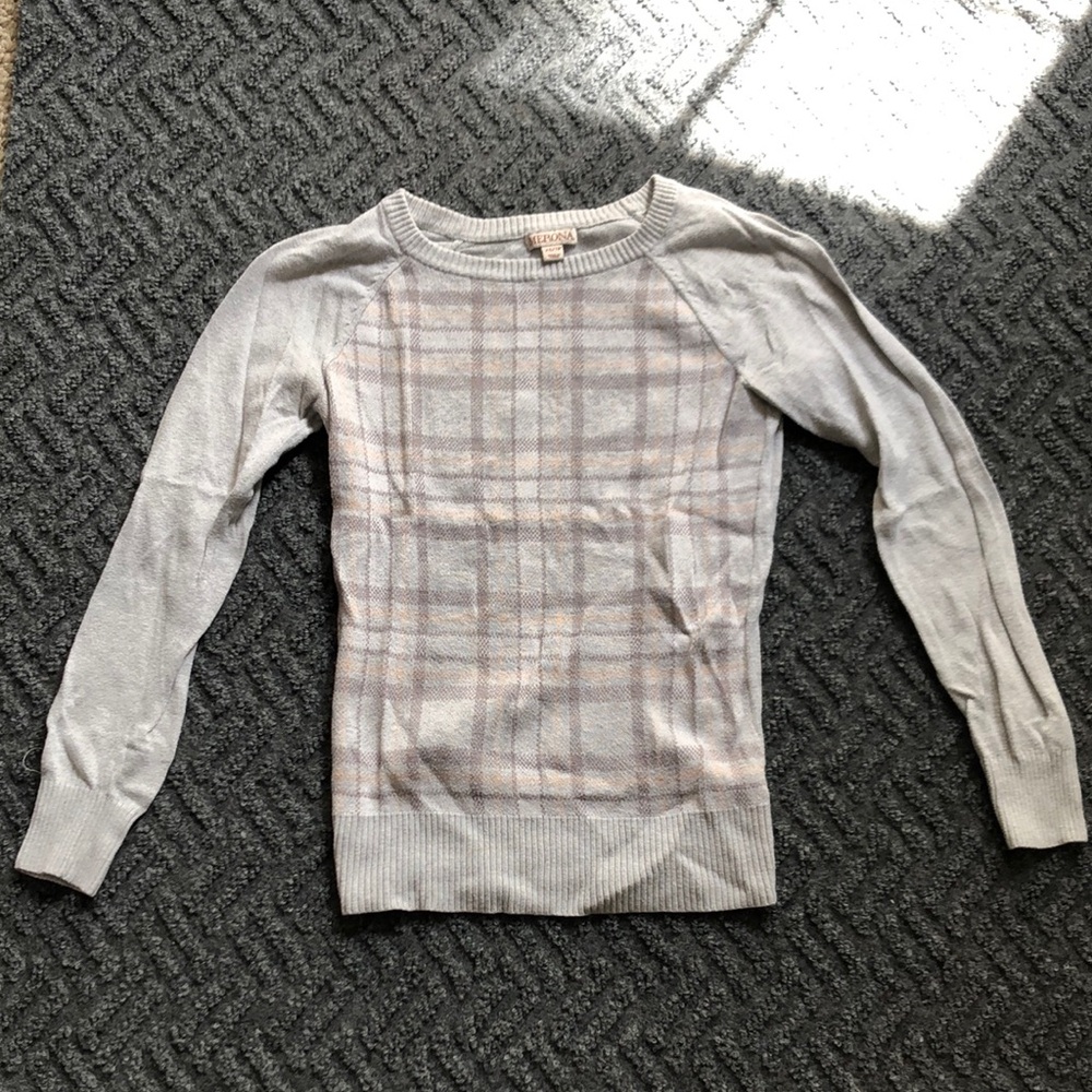Merona Gray Plaid Women's Sweater